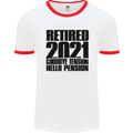 Goodbye Tension Retirement 2021 Retired Mens White Ringer T-Shirt White/Red