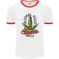 Alcohol Kills Cannabis Chills Weed Drugs Mens White Ringer T-Shirt White/Red