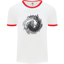 Axoloti Yin Yang Mens Ringer T-Shirt White/Red
