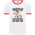 Fishing Fisherman Forecast Alcohol Beer Mens White Ringer T-Shirt White/Red