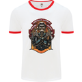 Motorbike Chopper Rebels Bikers Beers Mens Ringer T-Shirt White/Red