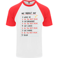 My Perfect Day Be The Best Mum Mother's Day Mens S/S Baseball T-Shirt White/Red