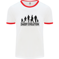 Daddy Evolution Fathers Day Mens White Ringer T-Shirt White/Red