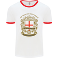 All Men Are Born Equal English England Mens White Ringer T-Shirt White/Red