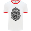 Ape Mandala Art Mens White Ringer T-Shirt White/Red