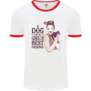 A Dog Is a Girl's Best Friend Chihuahua Mens White Ringer T-Shirt White/Red