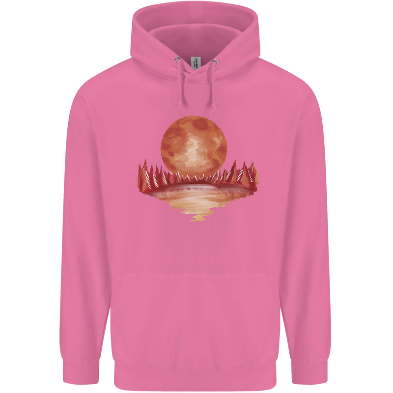 Red Moon Lake Universe Cosmos Space Childrens Kids Hoodie Azalea