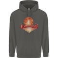 Red Moon Lake Universe Cosmos Space Childrens Kids Hoodie Storm Grey