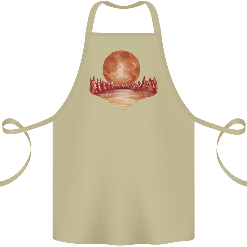 Red Moon Lake Universe Cosmos Space Cotton Apron 100% Organic Khaki
