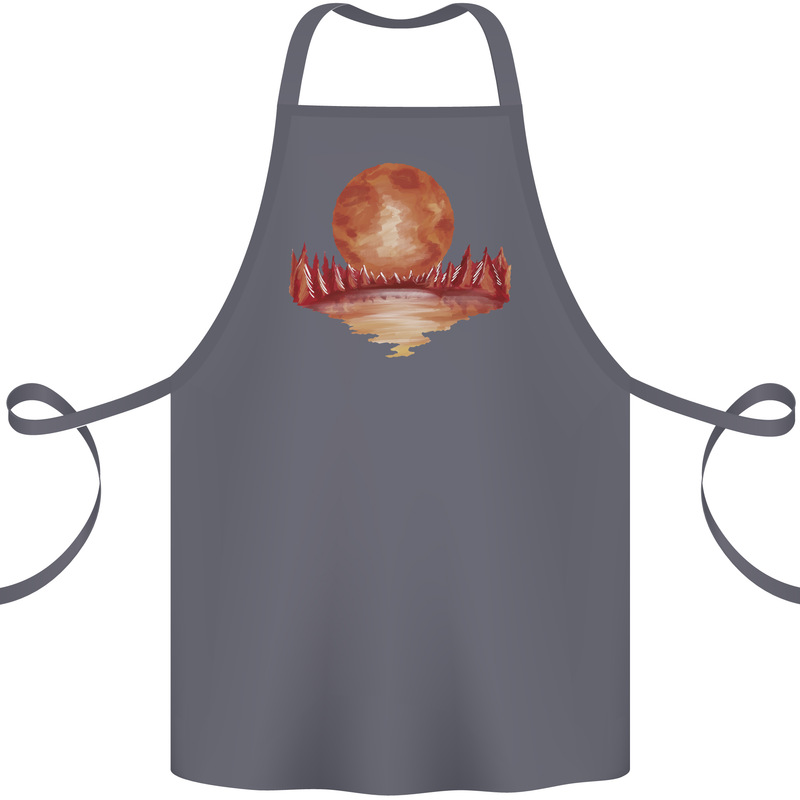 Red Moon Lake Universe Cosmos Space Cotton Apron 100% Organic Steel