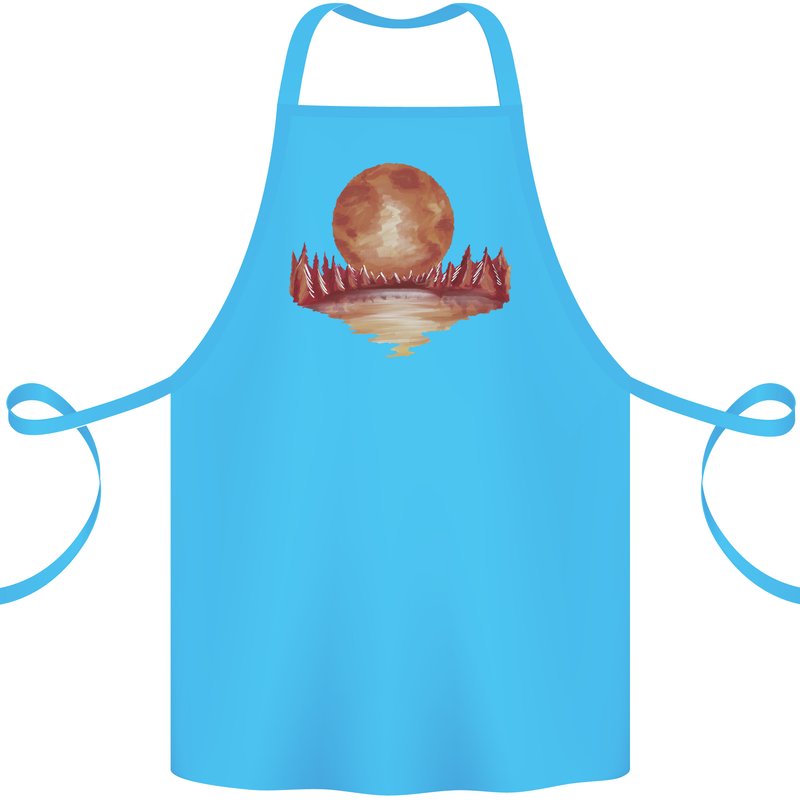 Red Moon Lake Universe Cosmos Space Cotton Apron 100% Organic Turquoise