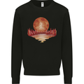 Red Moon Lake Universe Cosmos Space Kids Sweatshirt Jumper Black