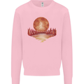 Red Moon Lake Universe Cosmos Space Kids Sweatshirt Jumper Light Pink