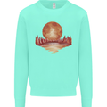 Red Moon Lake Universe Cosmos Space Kids Sweatshirt Jumper Peppermint