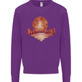 Red Moon Lake Universe Cosmos Space Kids Sweatshirt Jumper Purple