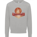 Red Moon Lake Universe Cosmos Space Kids Sweatshirt Jumper Sports Grey