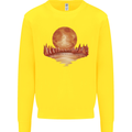 Red Moon Lake Universe Cosmos Space Kids Sweatshirt Jumper Yellow