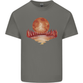Red Moon Lake Universe Cosmos Space Kids T-Shirt Childrens Charcoal