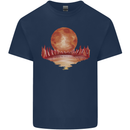 Red Moon Lake Universe Cosmos Space Kids T-Shirt Childrens Navy Blue