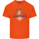Red Moon Lake Universe Cosmos Space Kids T-Shirt Childrens Orange