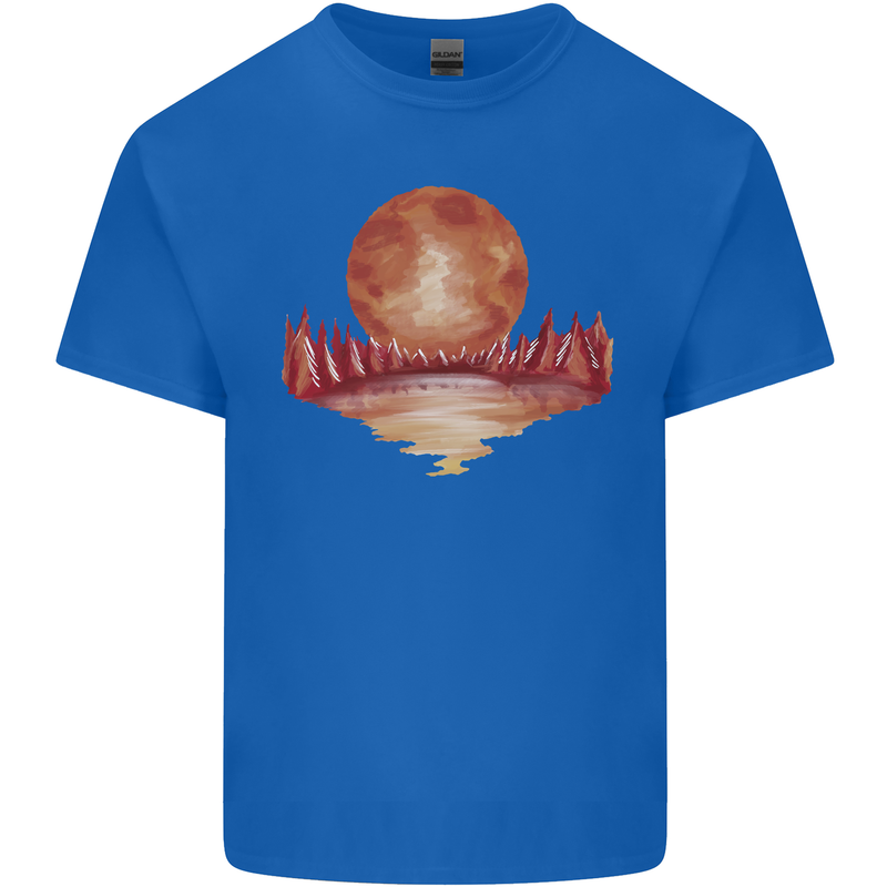 Red Moon Lake Universe Cosmos Space Kids T-Shirt Childrens Royal Blue