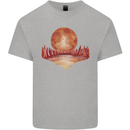 Red Moon Lake Universe Cosmos Space Kids T-Shirt Childrens Sports Grey