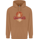 Red Moon Lake Universe Cosmos Space Mens 80% Cotton Hoodie Caramel Latte