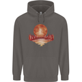 Red Moon Lake Universe Cosmos Space Mens 80% Cotton Hoodie Charcoal