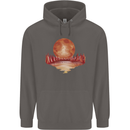 Red Moon Lake Universe Cosmos Space Mens 80% Cotton Hoodie Charcoal