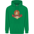 Red Moon Lake Universe Cosmos Space Mens 80% Cotton Hoodie Irish Green