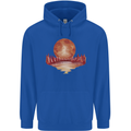 Red Moon Lake Universe Cosmos Space Mens 80% Cotton Hoodie Royal Blue