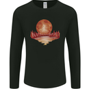 Red Moon Lake Universe Cosmos Space Mens Long Sleeve T-Shirt Black
