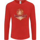 Red Moon Lake Universe Cosmos Space Mens Long Sleeve T-Shirt Red