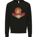 Red Moon Lake Universe Cosmos Space Mens Sweatshirt Jumper Black