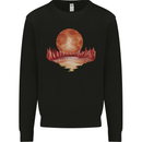 Red Moon Lake Universe Cosmos Space Mens Sweatshirt Jumper Black
