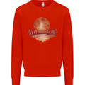 Red Moon Lake Universe Cosmos Space Mens Sweatshirt Jumper Bright Red