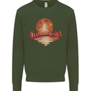 Red Moon Lake Universe Cosmos Space Mens Sweatshirt Jumper Forest Green