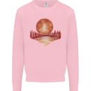 Red Moon Lake Universe Cosmos Space Mens Sweatshirt Jumper Light Pink
