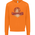 Red Moon Lake Universe Cosmos Space Mens Sweatshirt Jumper Orange