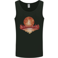Red Moon Lake Universe Cosmos Space Mens Vest Tank Top Black