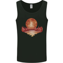 Red Moon Lake Universe Cosmos Space Mens Vest Tank Top Black