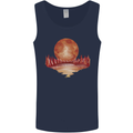 Red Moon Lake Universe Cosmos Space Mens Vest Tank Top Navy Blue
