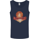 Red Moon Lake Universe Cosmos Space Mens Vest Tank Top Navy Blue