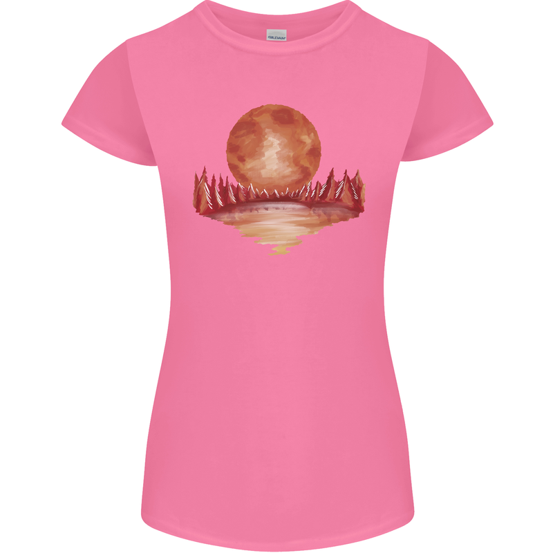 Red Moon Lake Universe Cosmos Space Womens Petite Cut T-Shirt Azalea