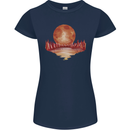 Red Moon Lake Universe Cosmos Space Womens Petite Cut T-Shirt Navy Blue