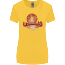 Red Moon Lake Universe Cosmos Space Womens Wider Cut T-Shirt Yellow