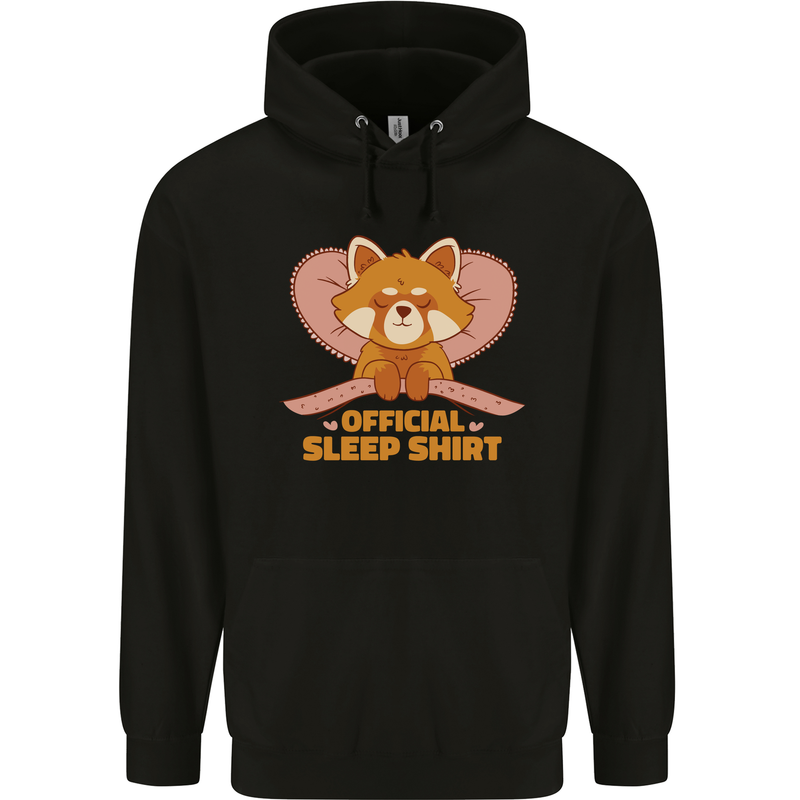 Red Panda Bear Funny Sleep Sleeping Childrens Kids Hoodie Black