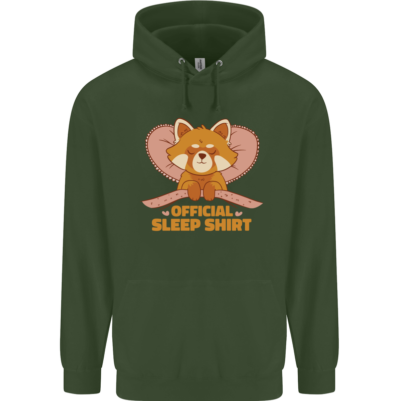 Red Panda Bear Funny Sleep Sleeping Childrens Kids Hoodie Forest Green