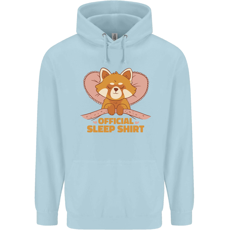 Red Panda Bear Funny Sleep Sleeping Childrens Kids Hoodie Light Blue