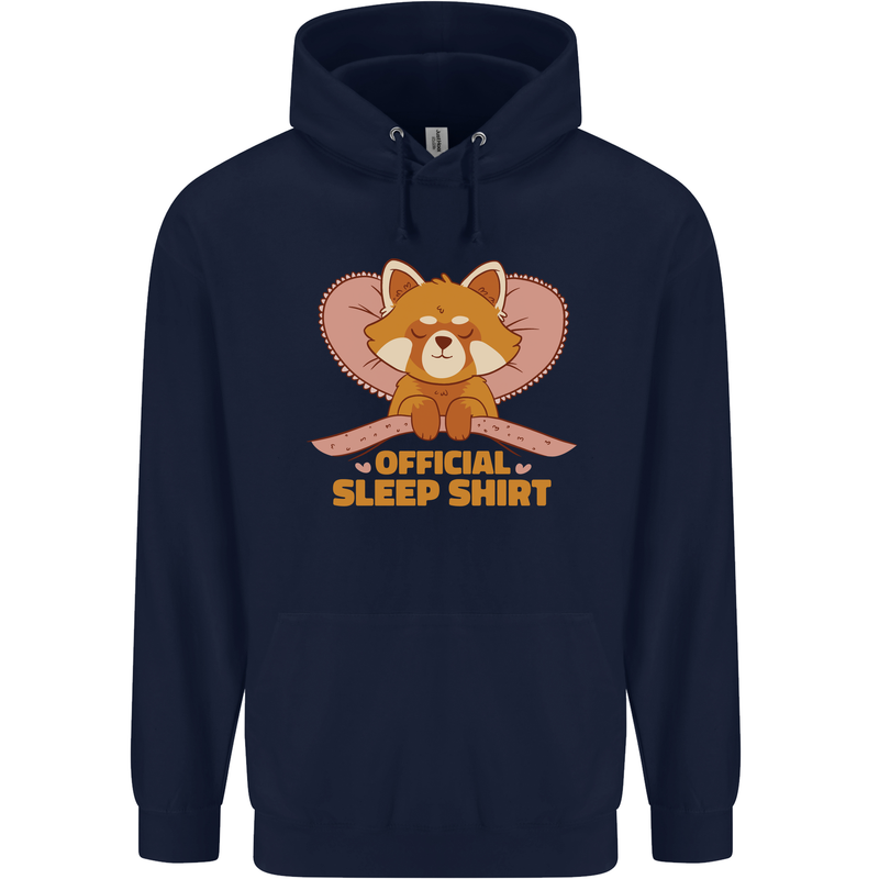Red Panda Bear Funny Sleep Sleeping Childrens Kids Hoodie Navy Blue